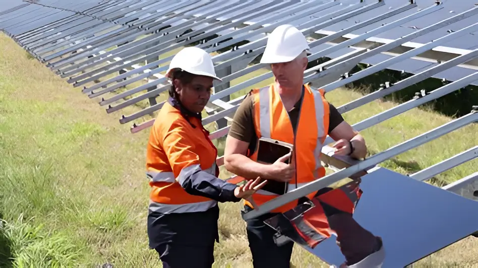 Aborignal Worker on Solar farm